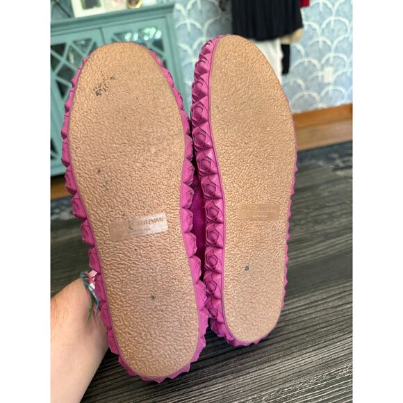 Stuart Weitzman Fringiebell Pink Van Slip on Platform Sneakers Sz. 8.5 - Picture 5 of 9